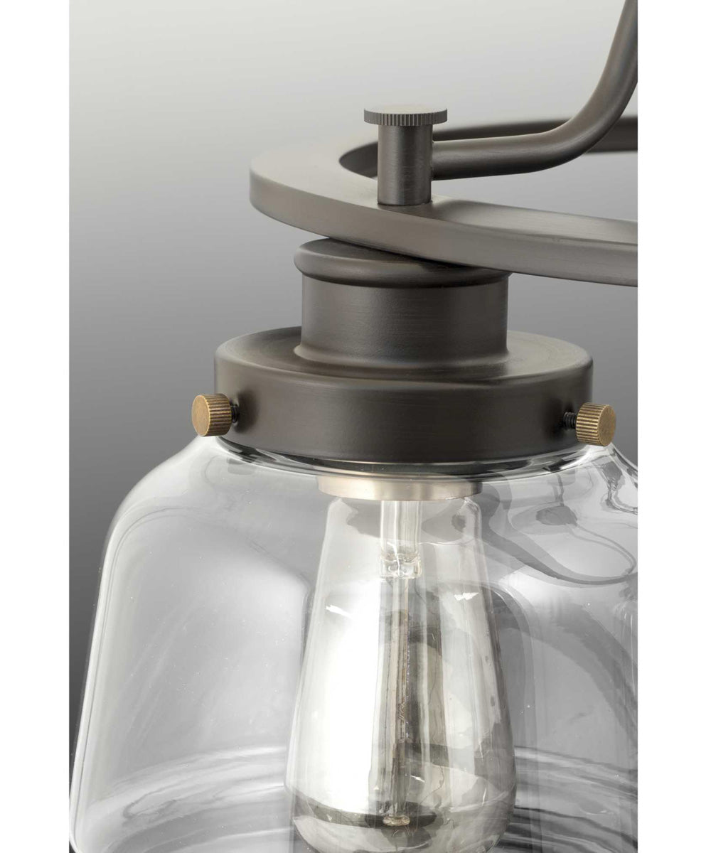 Judson 3-Light Clear Glass Farmhouse Chandelier Light Antique Bronze