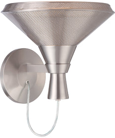 13"W Luger 1-Light Vanity & Wall Satin Steel