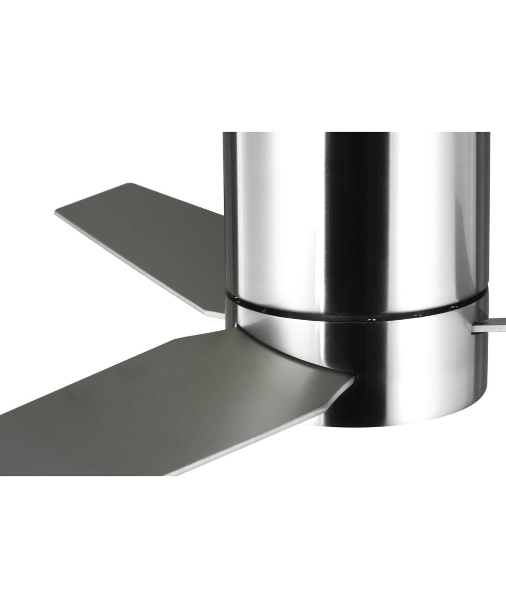 Braden 44" 3-Blade LED Mid-Century Modern Indoor Hugger Ceiling Fan Brushed Nickel