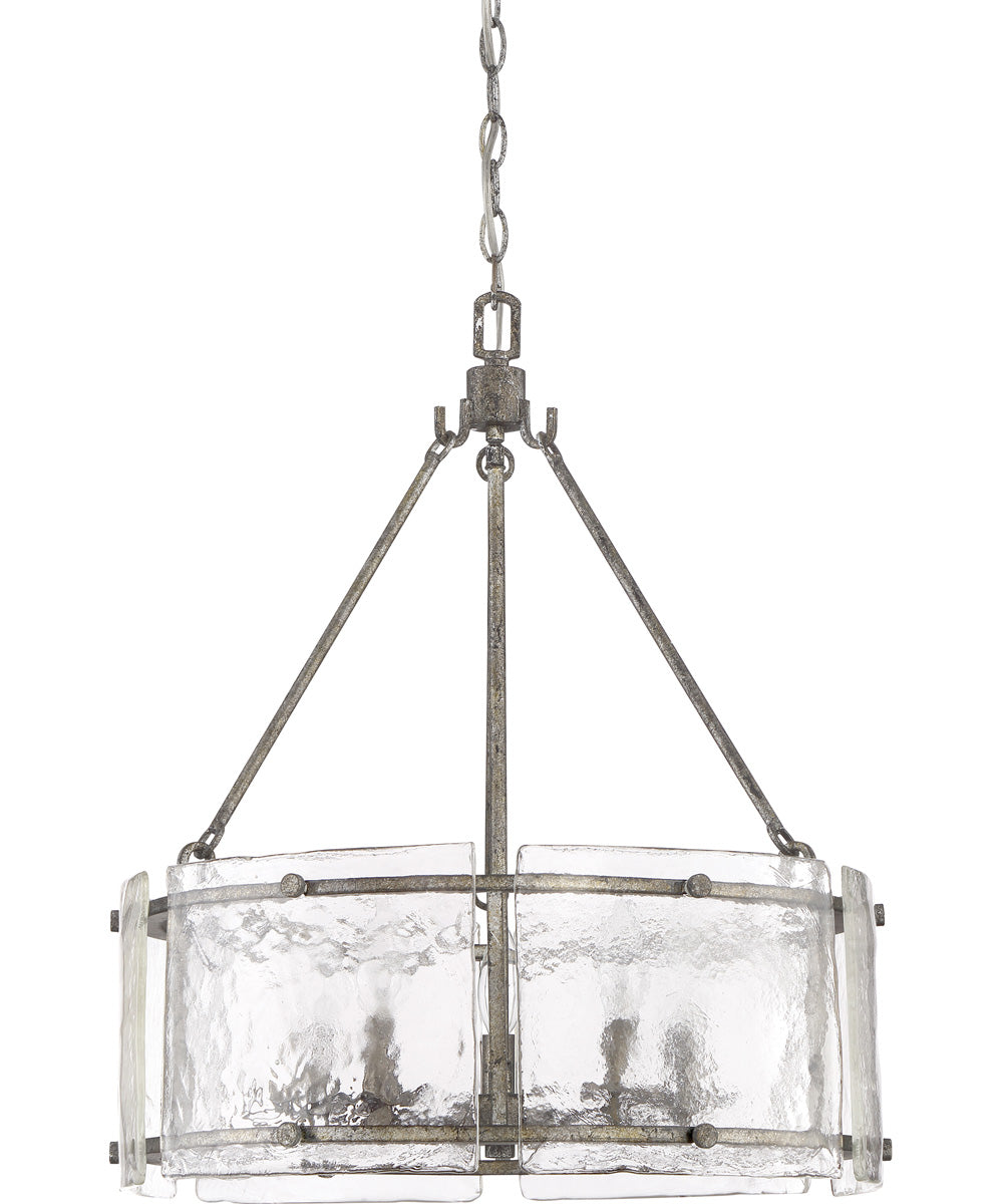 Fortress 5-light Pendant Mottled Silver