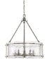 Fortress 5-light Pendant Mottled Silver