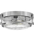 Harper 3-Light Small Flush Mount in Chrome with Clear Seedy glass