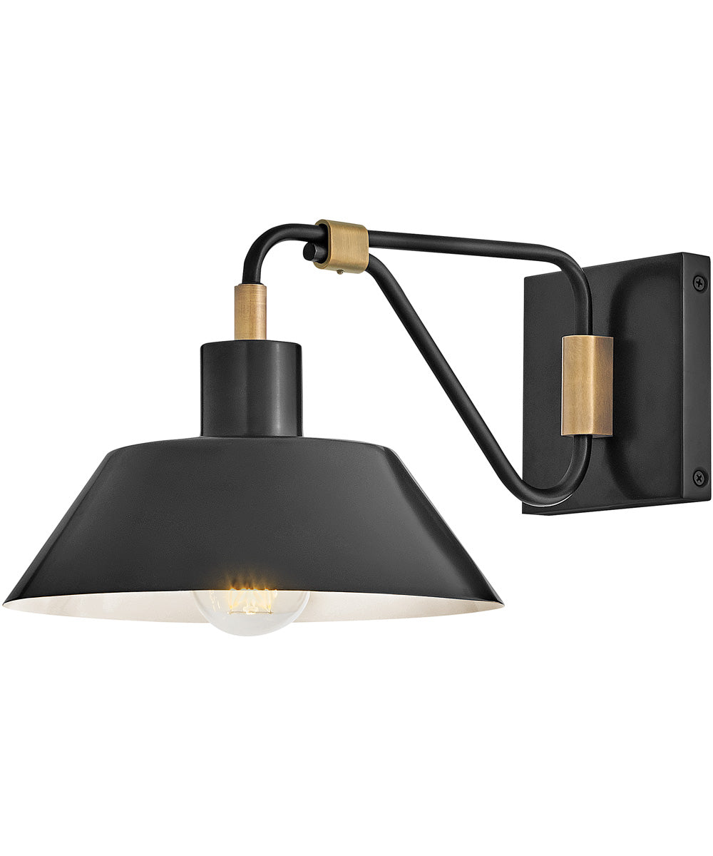 Brewster 1-Light Small Wall Mount Barn Light in Black Oxide