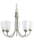 Gather 5-Light Etched Glass Traditional Chandelier Light Brushed Nickel