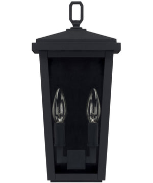Donnelly 2-Light Outdoor Wall Mount Rain or Shine - Black with Clear Glass