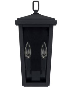 Donnelly 2-Light Outdoor Wall Mount Rain or Shine - Black with Clear Glass