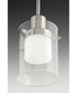 Moderna LED Clear Glass Mid-Century Modern Pendant Light Brushed Nickel