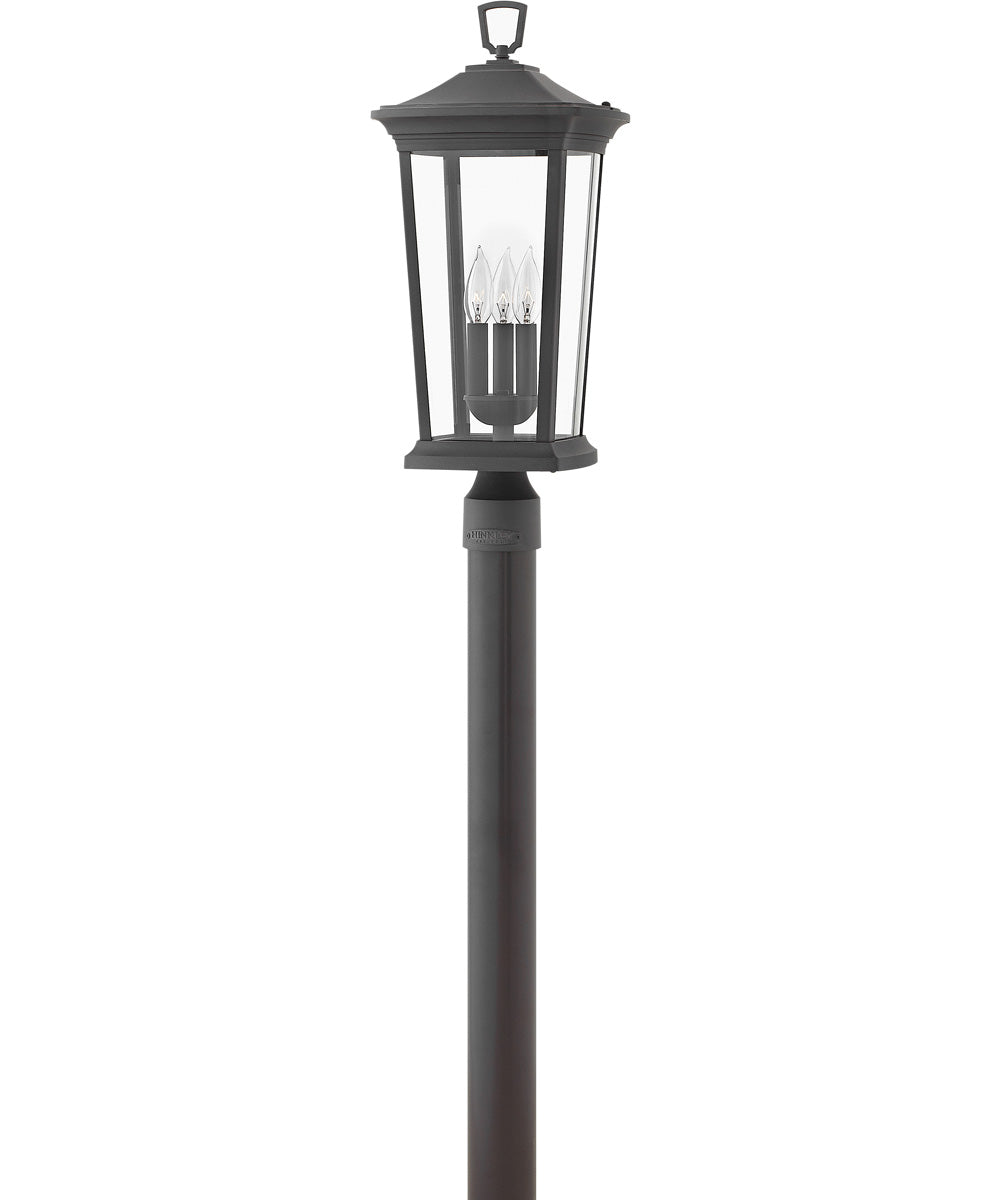 Bromley 3-Light Large Outdoor Post Top or Pier Mount Lantern 12v in Museum Black