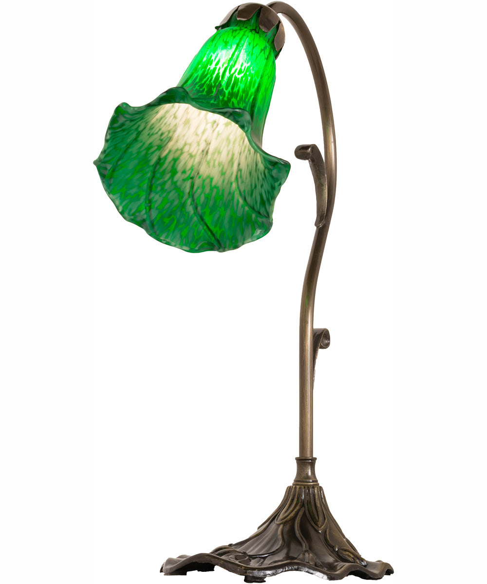 15" High Green Tiffany Pond Lily Accent Lamp