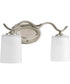 Inspire 2-Light Etched Glass Traditional Bath Vanity Light Brushed Nickel