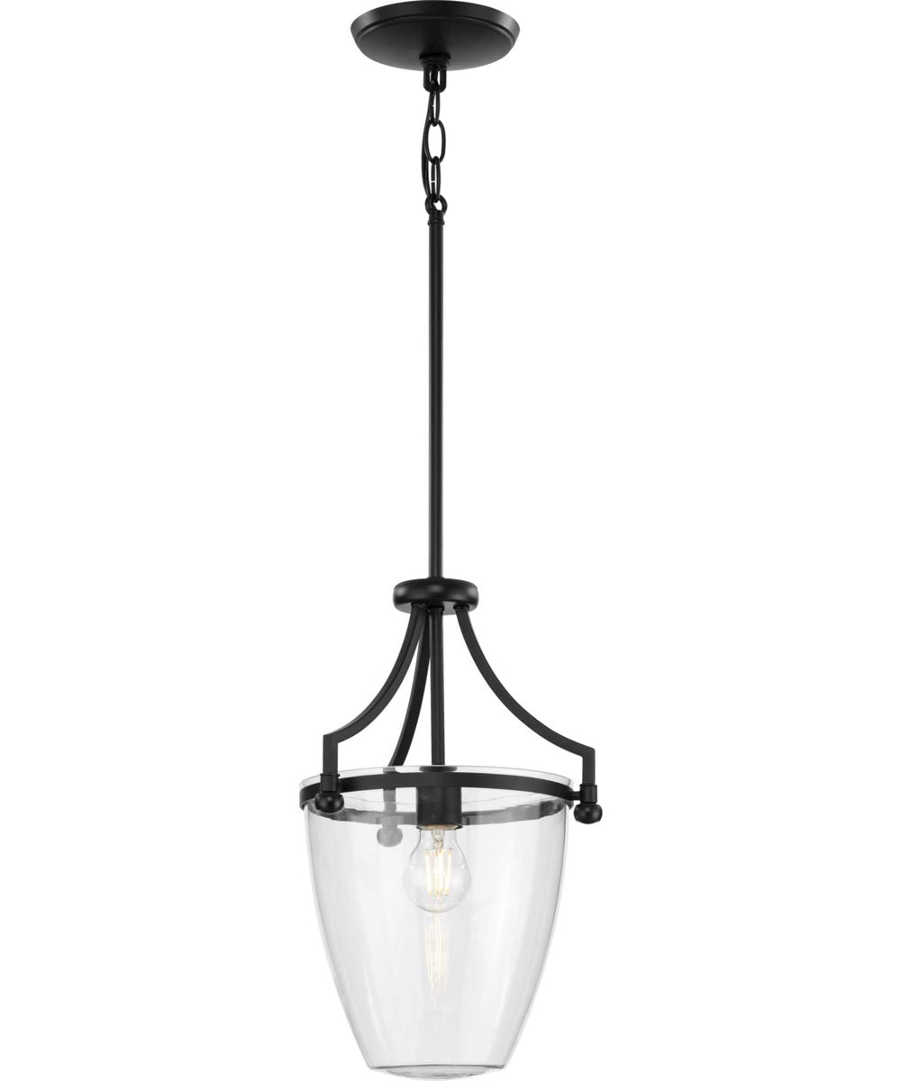 Parkhurst 1-Light New Traditional Clear Glass Mini-Pendant Light Matte Black