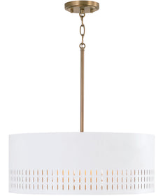 Dash 3-Light Pendant Aged Brass and White