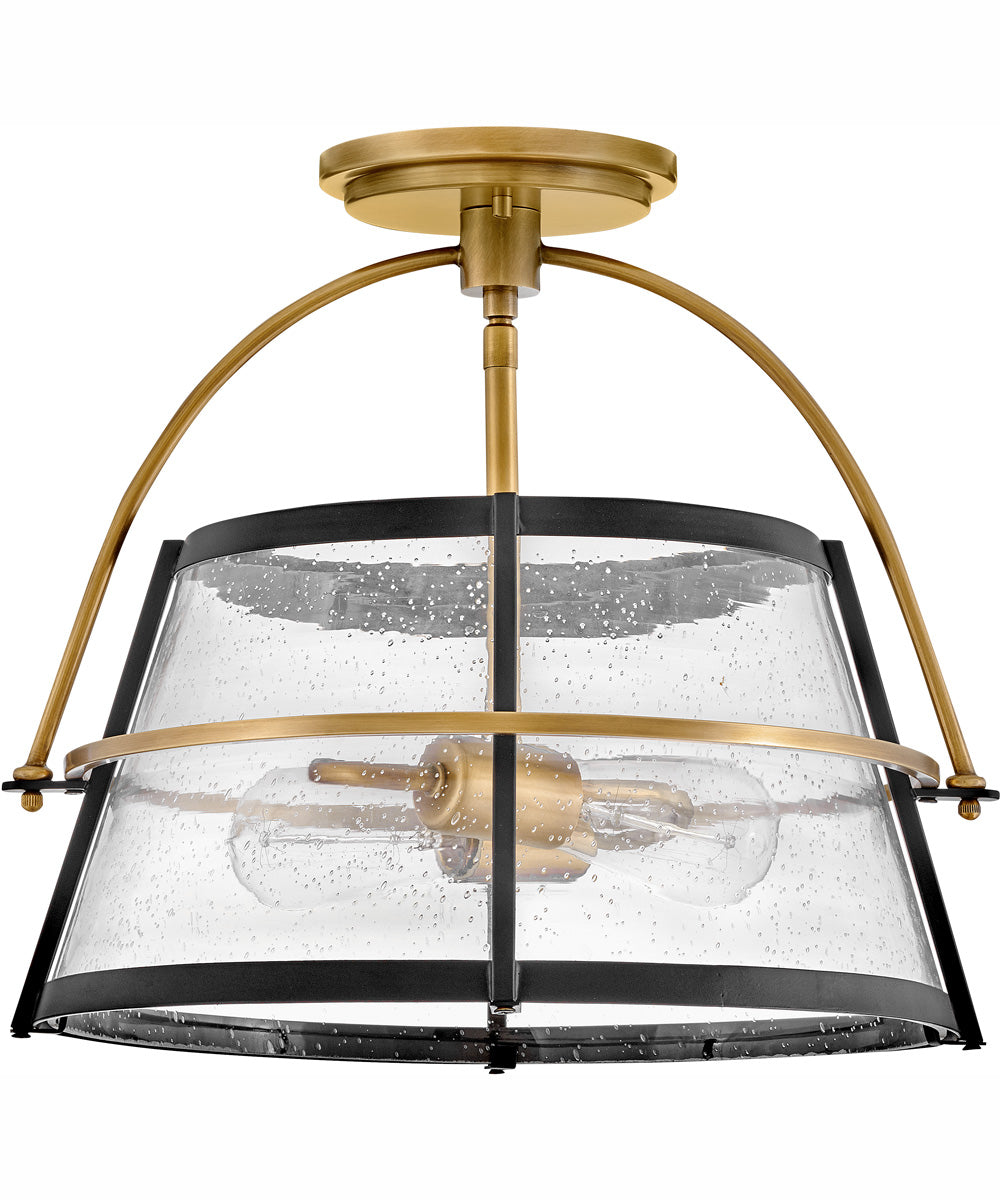 Tournon 2-Light Medium Semi-Flush Mount in Heritage Brass