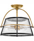 Tournon 2-Light Medium Semi-Flush Mount in Heritage Brass