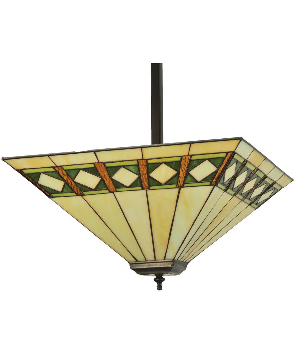 24"W Diamond Band Mission Inverted Pendant