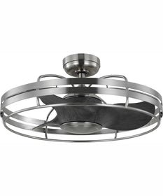 Bastrop 26" Indoor/Outdoor 3-Blade Transitional Ceiling Fan with 3 Speed Remote Control Brushed Nickel