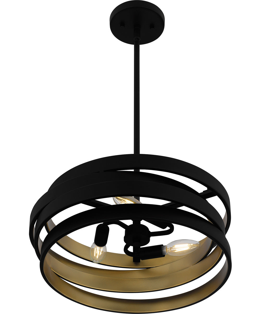 Quoizel Pendant Large 3-light Pendant Matte Black