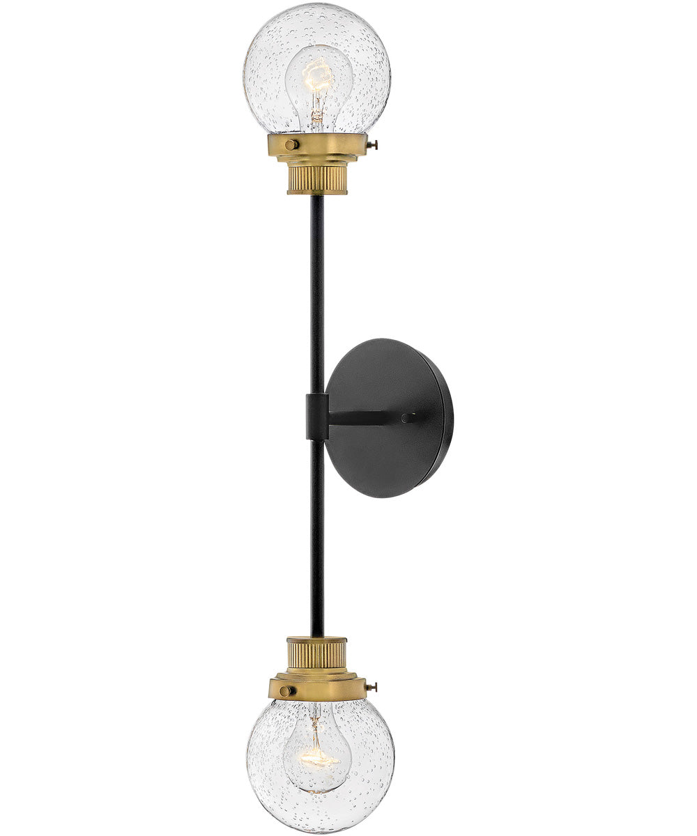 Poppy 2-Light Two Light Sconce in Black