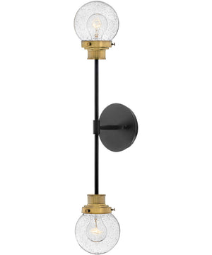 Poppy 2-Light Two Light Sconce in Black