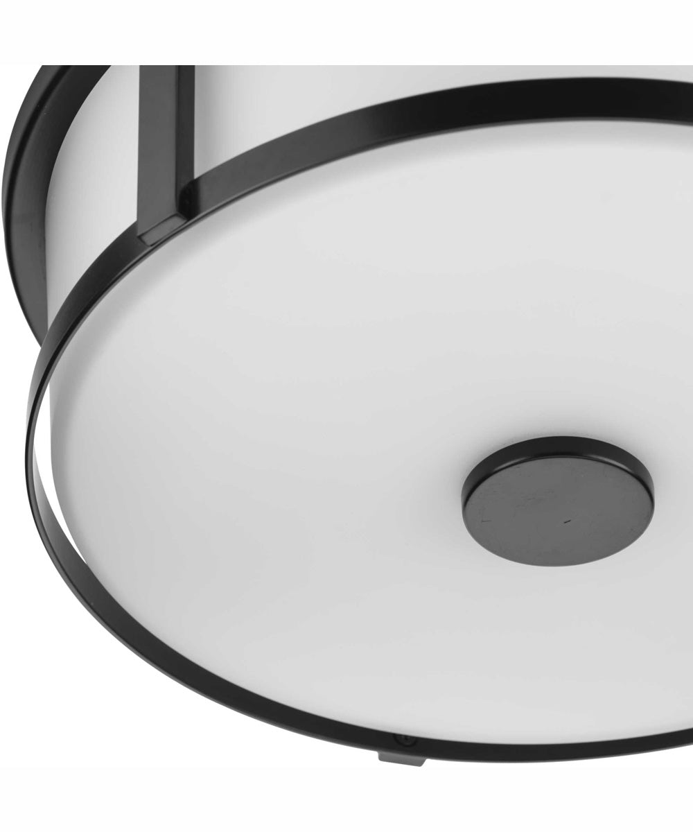 Gilliam 12--5/8 in. 2-Light New Traditional Flush Mount Matte Black