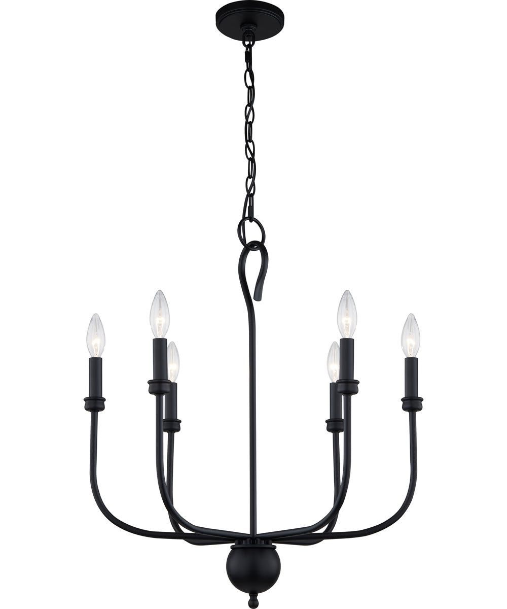 Blanche 6-light Chandelier Matte Black
