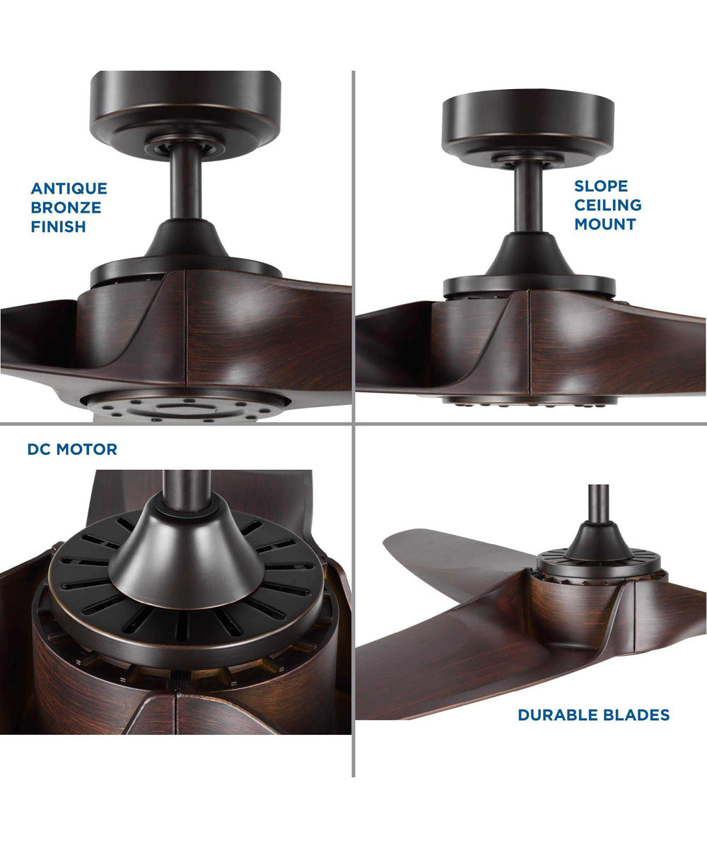 Manvel 60" Indoor/Outdoor 3-Blade DC Motor Transitional Ceiling Fan Walnut Antique Bronze