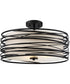 Spiral 3-light Semi Flush Mount Mystic Black