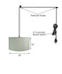 18"W 1 Light Swag Plug-In Pendant  Textured Oatmeal Shade Black Cord
