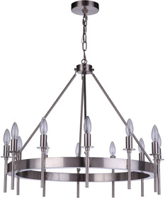 Larrson 12-Light Chandelier Brushed Polished Nickel