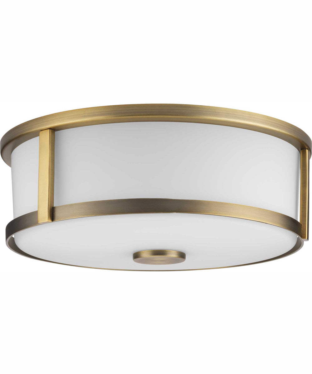 Gilliam 12-5/8 in. 2-Light New Traditional Flush Mount Vintage Brass