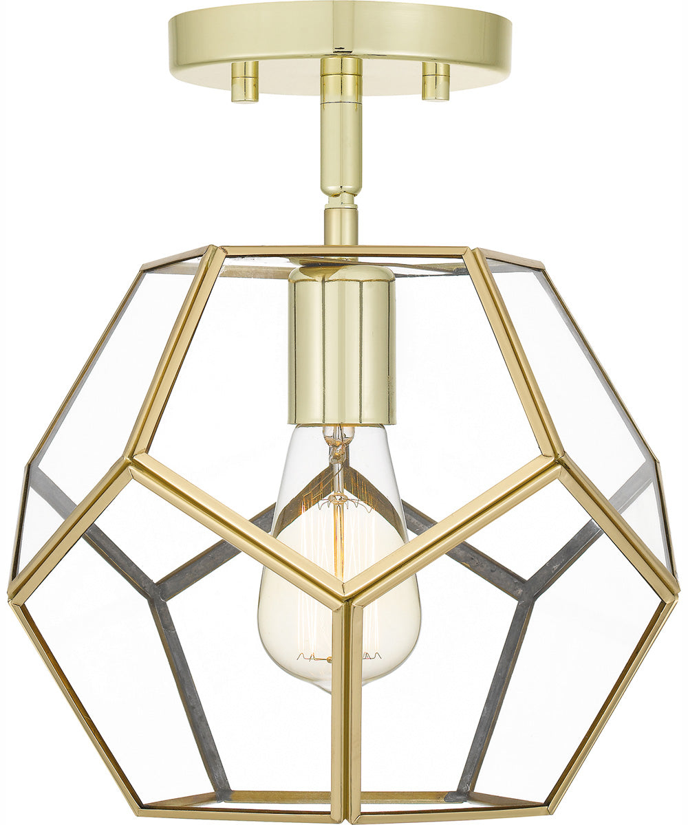 Quoizel Semi-Flush Mount Small 1-light Semi Flush Mount Polished Brass