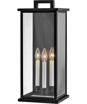 Weymouth 3-Light Large Outdoor Wall Mount Lantern in Black