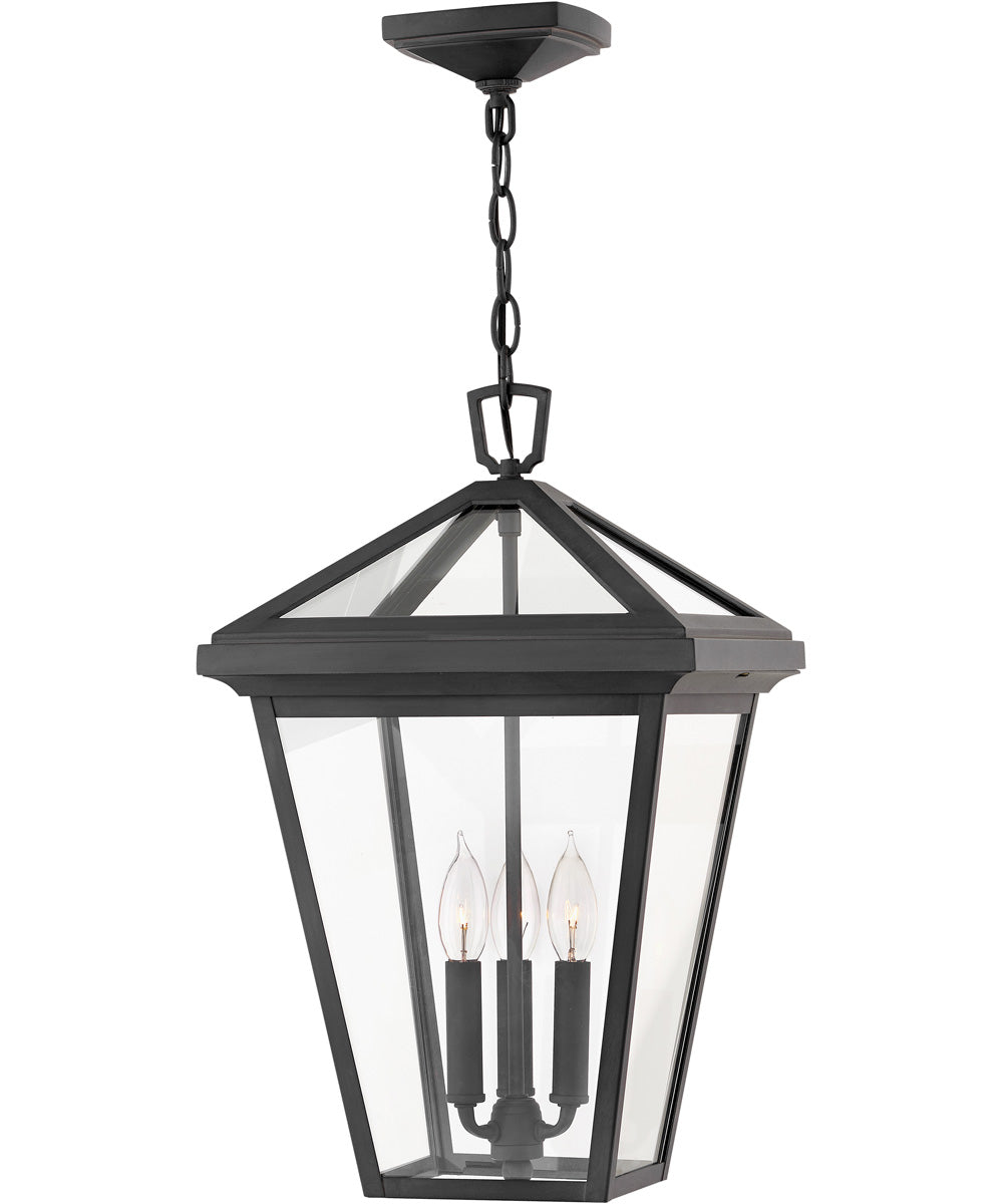 Alford Place 3-Light LED Large Outdoor Hanging Lantern in Museum Black