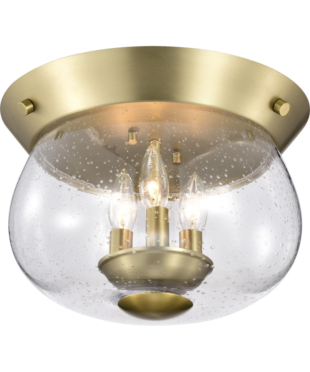 Boliver 3-Light Close-to-Ceiling Vintage Brass