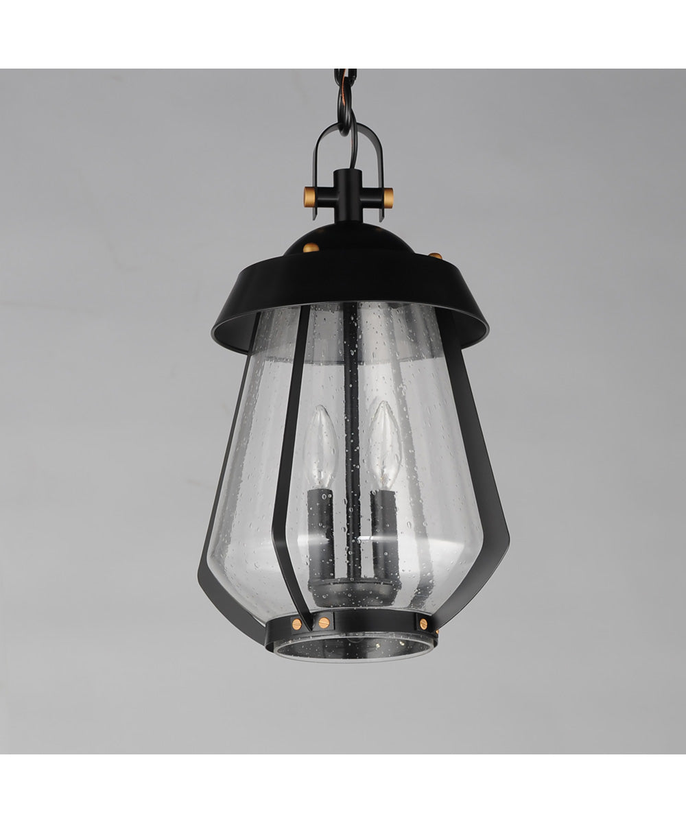Mariner Large 2-Light Outdoor Pendant Black / Antique Brass