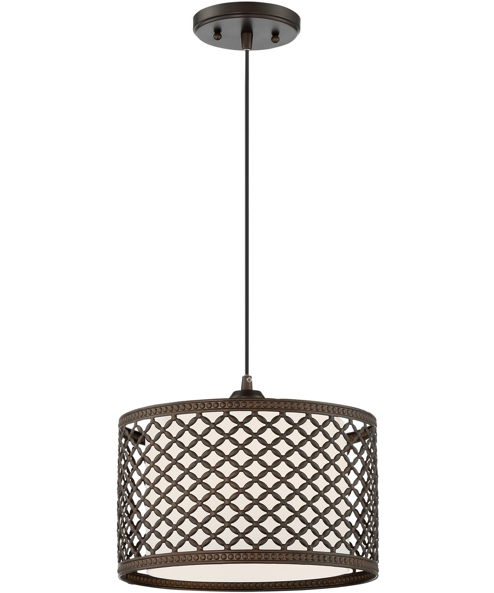 Jules 1-Light Pendant Laser Cut Metal Shade/Inner Glass Shade