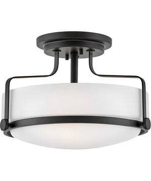 Harper 3-Light Medium Semi-Flush Mount in Black