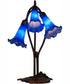 16" High Blue Tiffany Pond Lily 3 Light Accent Lamp