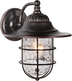 11"H Fairmont 1-Light Outdoor Wall Light Oiled Bronze Gilded