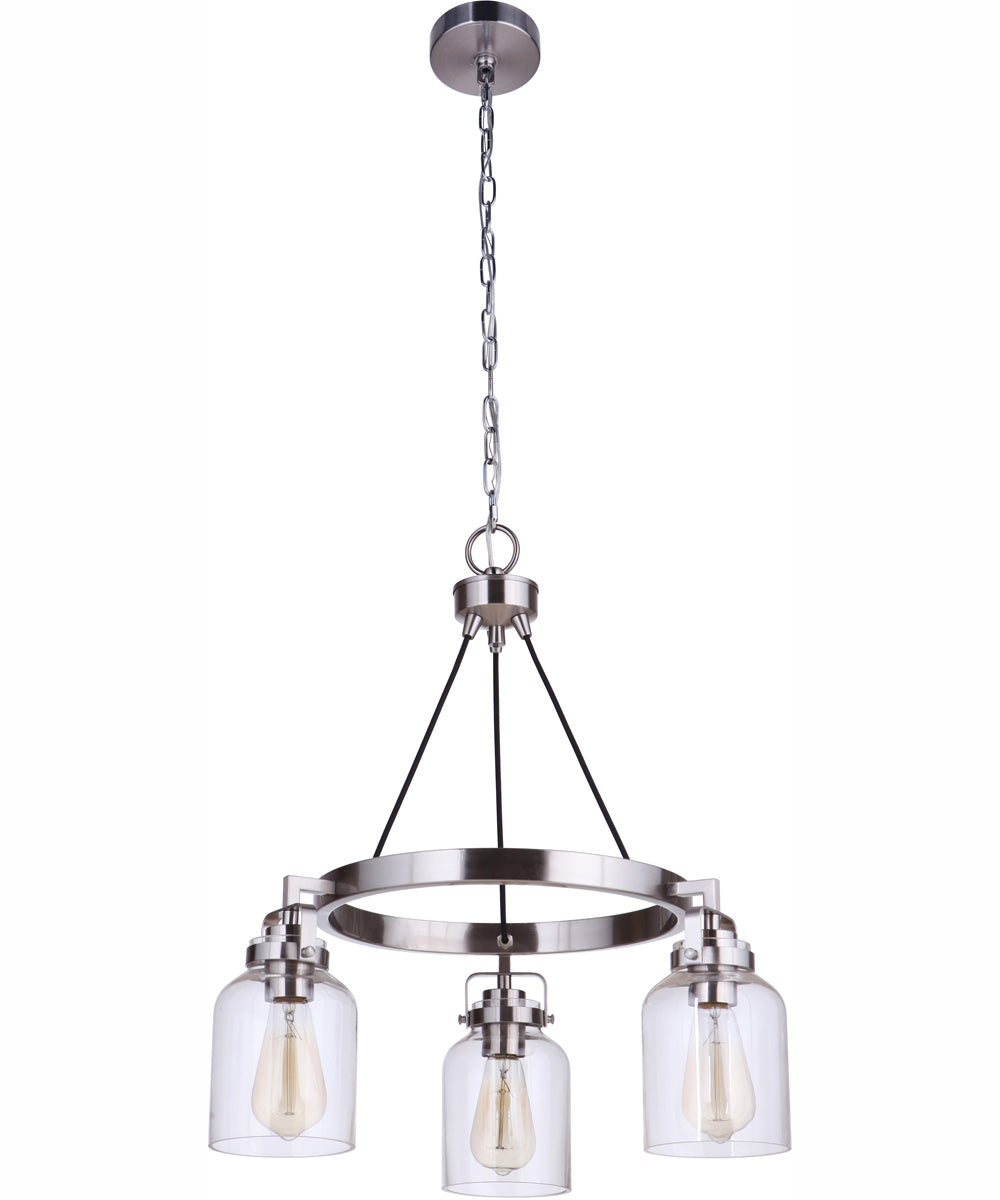 Foxwood 3-Light Chandelier Brushed Polished Nickel