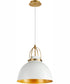 1-light Pendant Studio White w/ Aged Brass