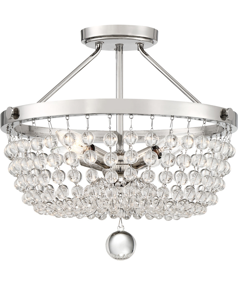 Teresa 4-light Semi Flush Mount Polished Nickel