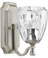 Anjoux 1-Light Clear Water Glass Luxe Bath Vanity Light Silver Ridge