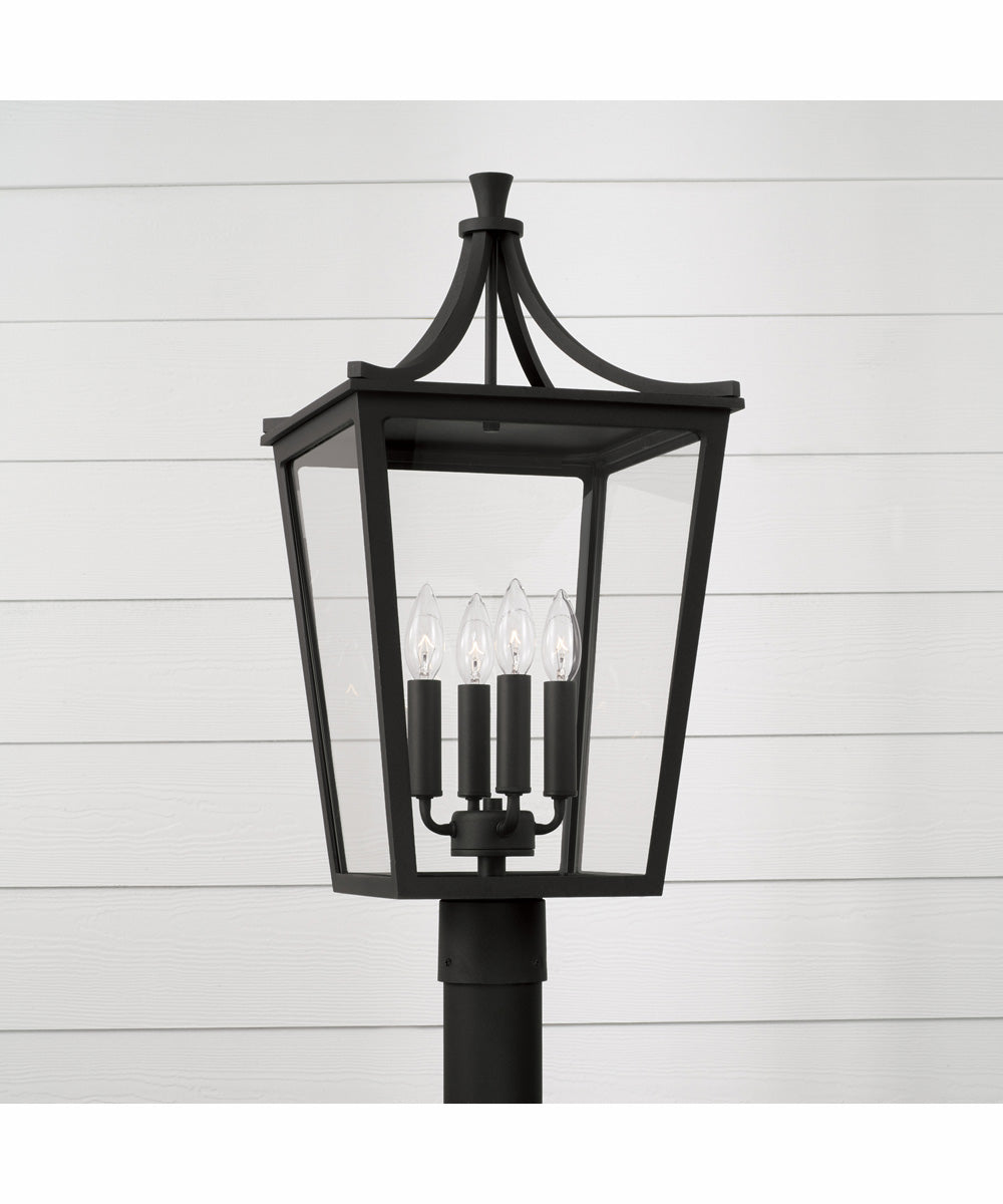 Adair 4-Light Outdoor Post-Lantern Rain or Shine - Black
