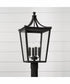 Adair 4-Light Outdoor Post-Lantern Rain or Shine - Black