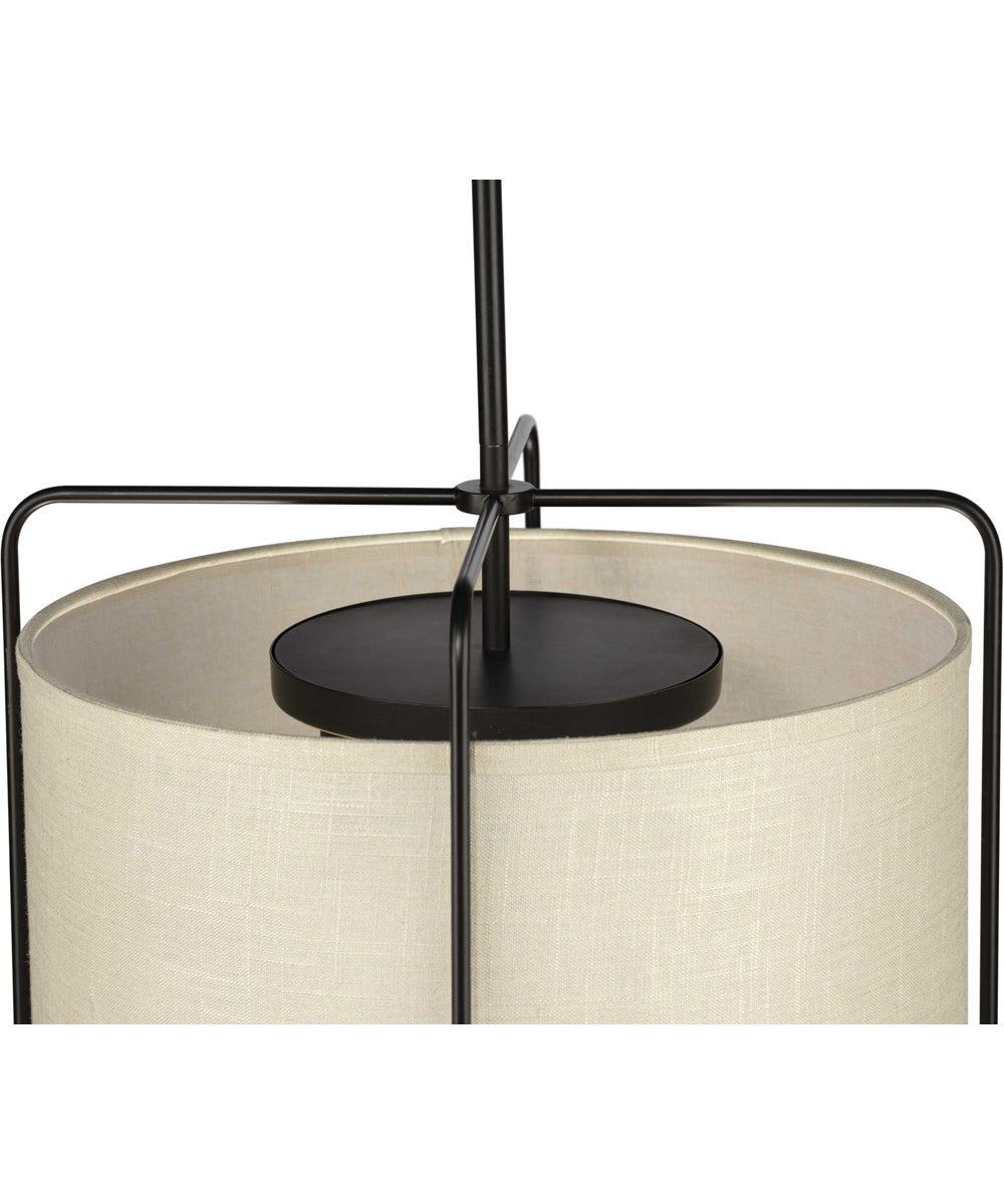 Kempsey 3-Light Harvest Linen Shade Farmhouse Pendant Light Antique Bronze