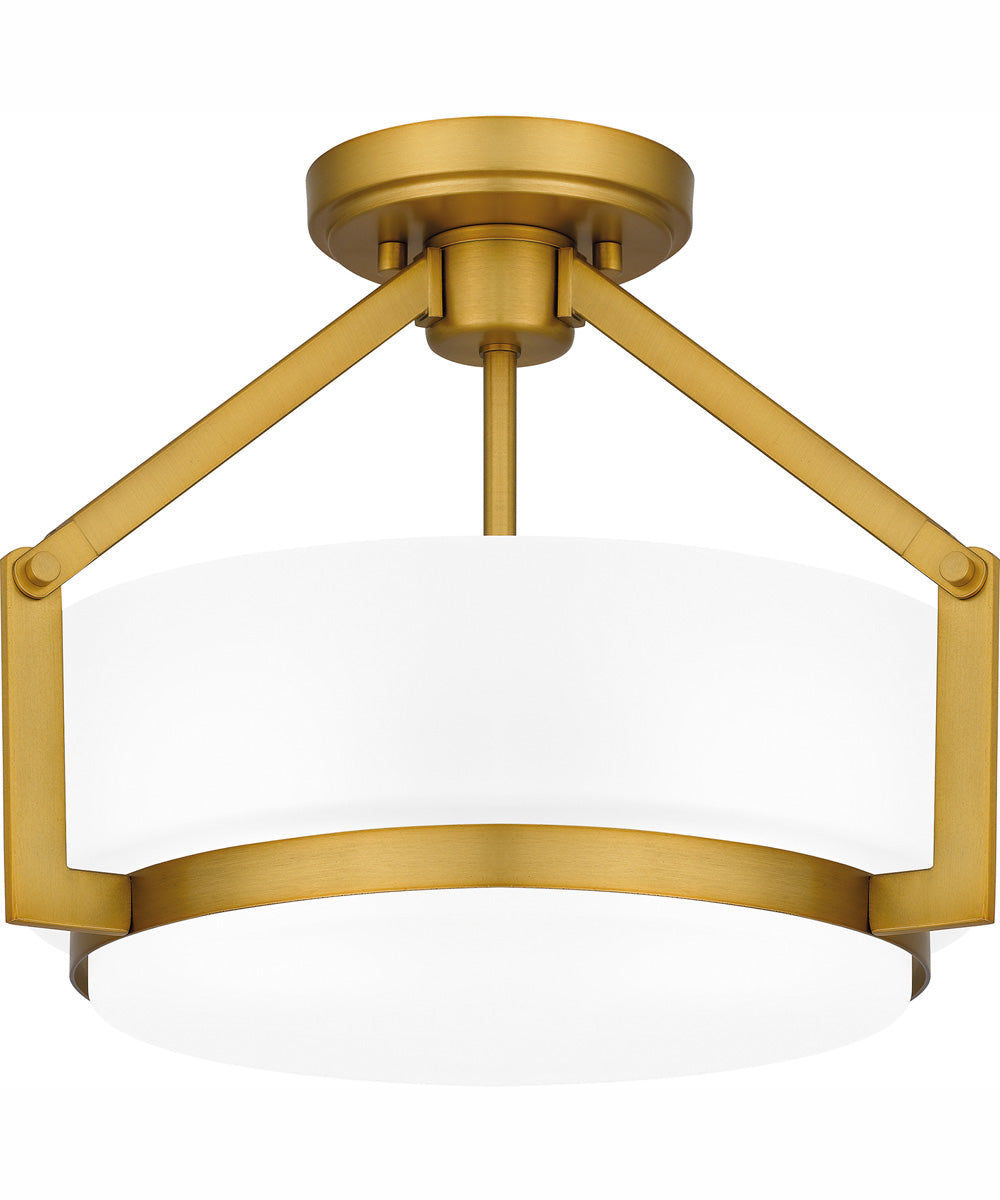 Quoizel Semi-Flush Mount Medium 2-light Semi Flush Mount Aged Brass