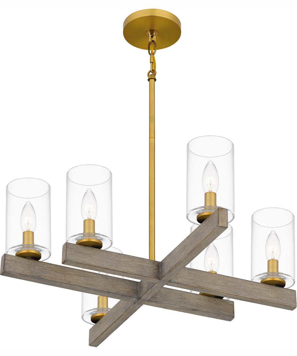 Warrington 6-light Chandelier Aged Brass