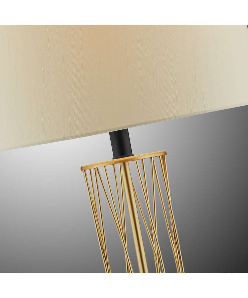 Breiton 2-Light 2 Pack-Table Lamp Antique Brass/Black/Fabric Shade With Usb