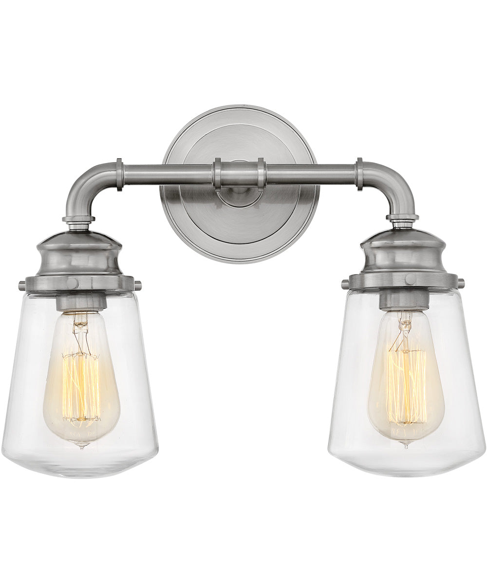 Fritz 2-Light Vanity in Brushed Nickel
